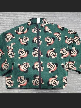 Disney  Green & Black Mickey Fleece Jacket XXL